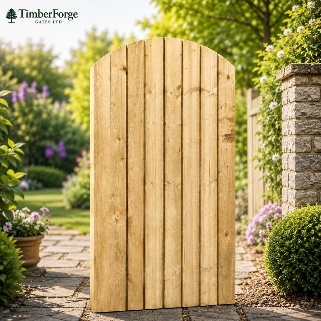 Dome Top Feather Edge Garden Gate 180 cm High(6ft) Pressure Treated Timber