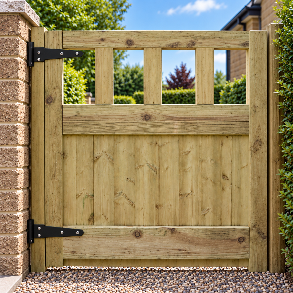 Cottage Style Wooden Garden Gate – Pressure Treated Timber - 3 FOOT
